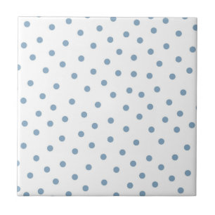Blue Polkadot Pattern Ceramic Tile