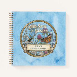 Blue Pollinator Garden Notebook Journal