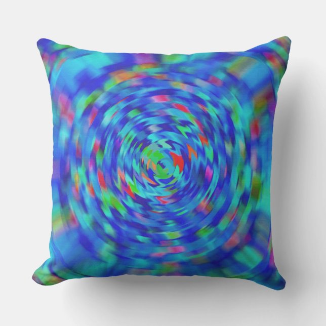 Blue Pond Ripple Outdoor Cushion (Front)