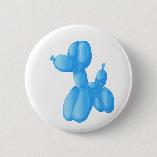 Blue Poodle 6 Cm Round Badge (Front)