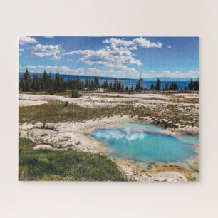 Blue pool in Yellowstone Jigsaw Puzzle