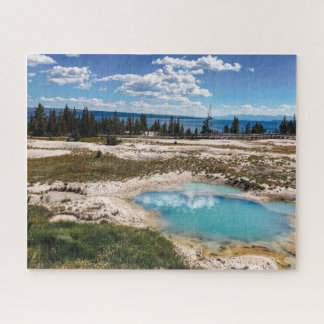 Blue pool in Yellowstone Jigsaw Puzzle