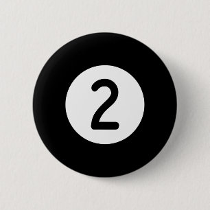 Blue Pool Ll Number Two Billiards Snooker Billard 6 Cm Round Badge
