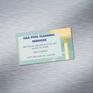 Blue Pool Maintenance Magnetic Business Card