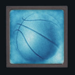 Blue Pop Art Basketball Keepsake Box<br><div class="desc">American Popular Sports Artworks and Paintings</div>