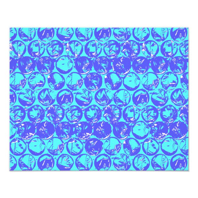 Blue pop art bubble wrap photo print (Front)