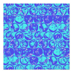 Blue pop art bubble wrap poster