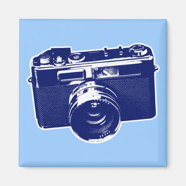 Blue Pop Art Camera Magnet (Front)