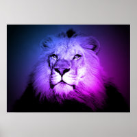 Blue Pop Art Lion - Wild Animal Photography