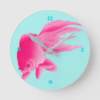Blue Pop Art Pink Goldfish Modern
