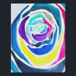 Blue pop art rose watercolor faux canvas print<br><div class="desc">Pop art from original watercolor painting of a blue abstract rose with colourful cartoonish colours. Bright pop art style.</div>