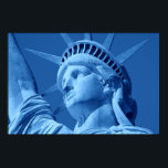 Blue Pop Art Statue of Liberty Poster<br><div class="desc">Pop Art Style American Iconic Symbols - Blue Colour Closeup History Photography</div>