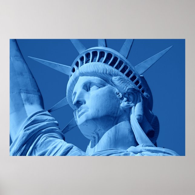 Blue Pop Art Statue of Liberty Poster (Front)