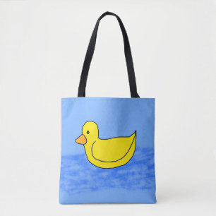 Blue Popcorn Anime Ducky Tote Bag