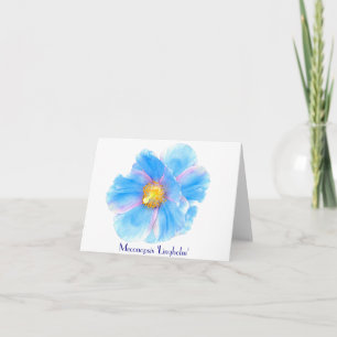Blue Poppies Folded Note Greeting Card