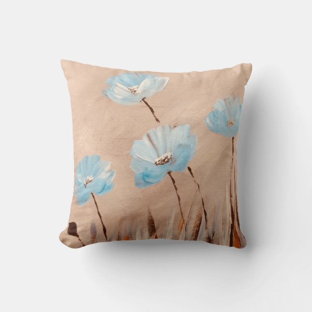 Blue poppies in grass cushion (Front)