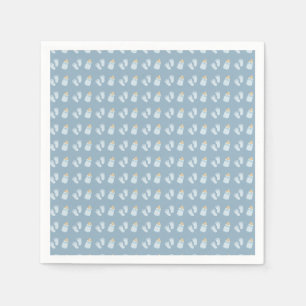 Blue Poppin Bottles Boy Baby Shower Napkin