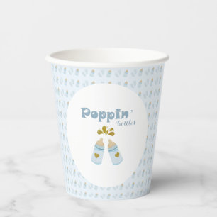 Blue Poppin Bottles Boy Baby Shower Paper Cups