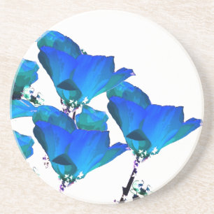 Blue Poppy Art Coaster
