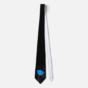 Blue Poppy Art Deco Tie