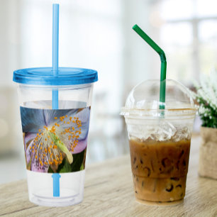 Blue Poppy Bloom Floral Acrylic Tumbler