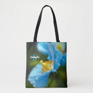 Blue Poppy flower Tote bag