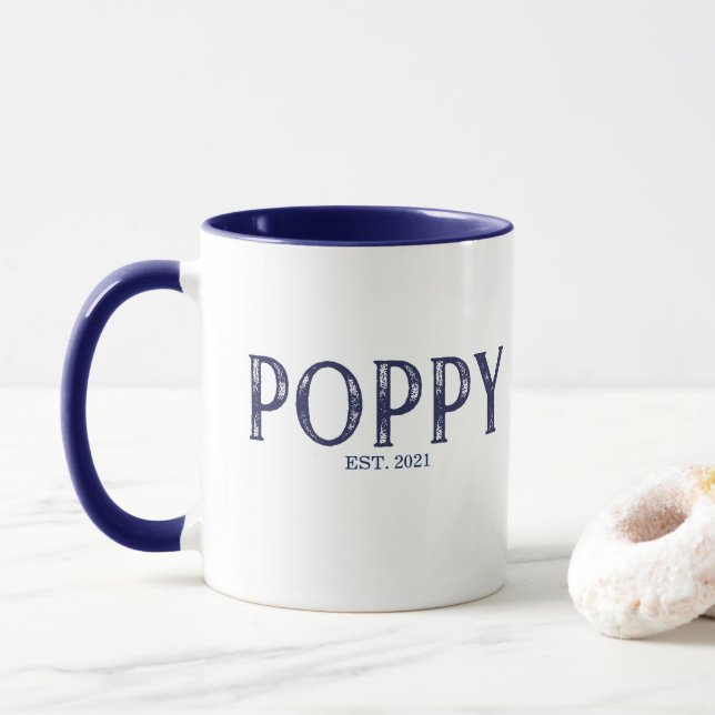Blue Poppy Year Established Mug (With Donut)