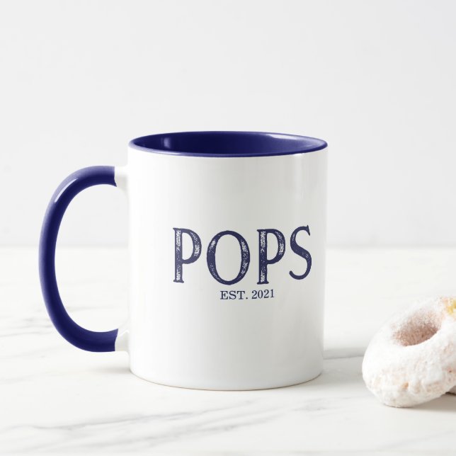 Blue Pops Year Established Mug (With Donut)