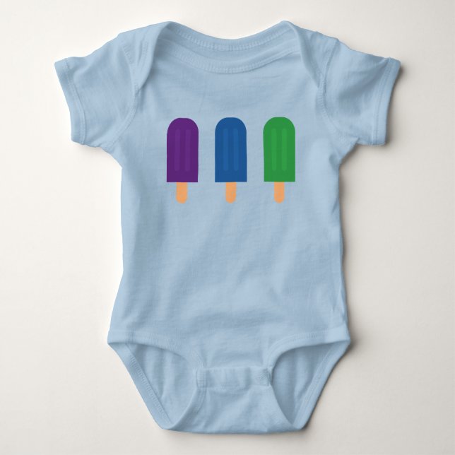 Blue Popsicle Baby Bodysuit (Front)
