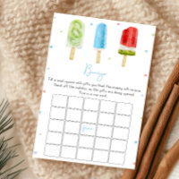 Blue Popsicle Baby Shower Bingo Game
