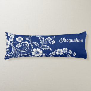 Blue Porcelain Bloom Body Cushion