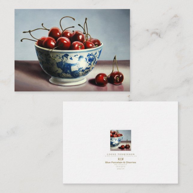 Blue Porcelain & Cherries Card (Front/Back)