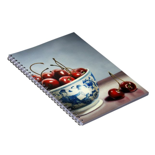 Blue Porcelain & Cherries Notebook (Right Side)