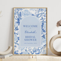 Blue Porcelain Chinoiserie Bridal Shower Welcome