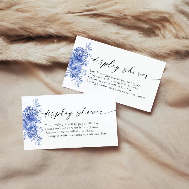 Blue Porcelain Floral Display Shower Enclosure Card (Creator Uploaded)