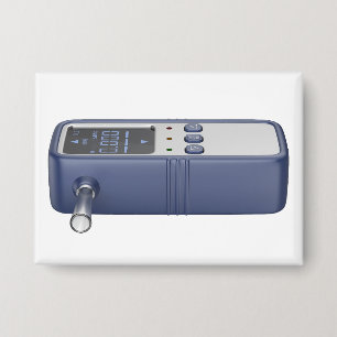 Blue portable breathalyzer for alcohol testing