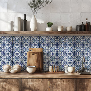 Blue Portuguese Azulejo Style Kitchen Backsplash Ceramic Tile