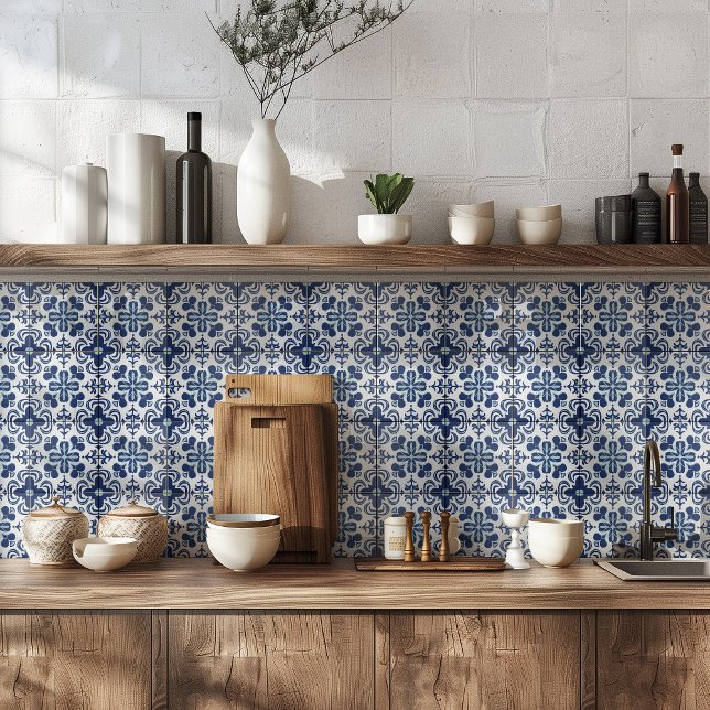 Blue Portuguese Azulejo Style Kitchen Backsplash Ceramic Tile (Creator Uploaded)