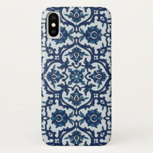 Blue Portuguese Azulejos Floral Tile Pattern iPhone X Case