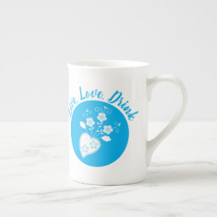 Blue Portuguese romantic heart Bone China Mug