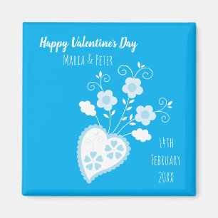 Blue Portuguese romantic heart Magnet