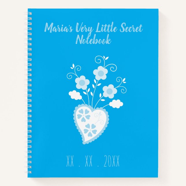 Blue Portuguese romantic heart Notebook (Front)