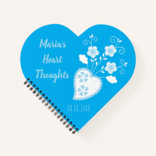 Blue Portuguese romantic heart Notebook