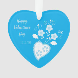 Blue Portuguese romantic heart Ornament