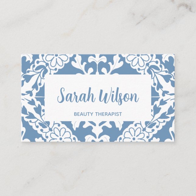 Blue Portuguese Tile Business Card (Front)