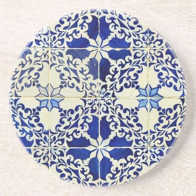 Blue, Portuguese Tiles Coaster (Front)
