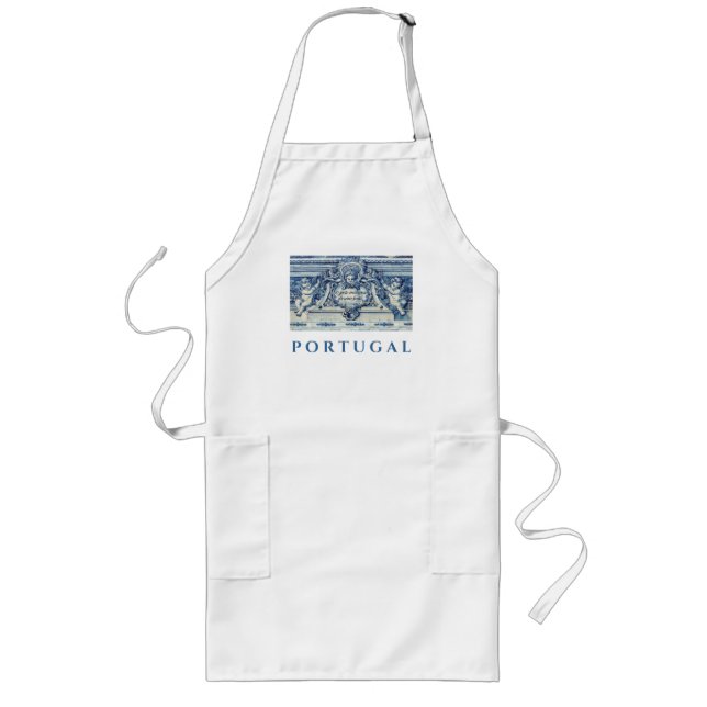 Blue Portuguese Tiles with Angels Long Apron (Front)