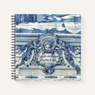 Blue Portuguese Tiles with two angels Notebook