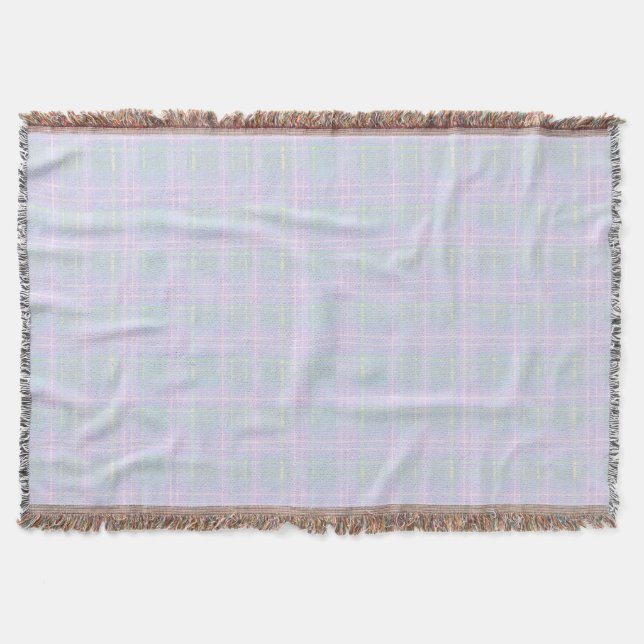  Blue Praire Plaid Throw Blanket (Front)