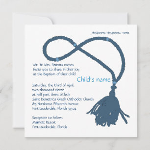 Blue Prayer rope Invitation